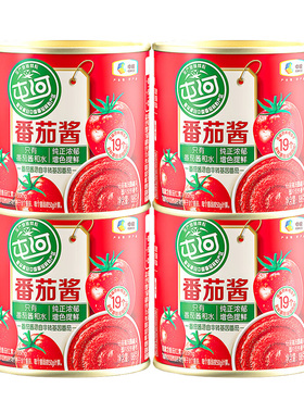 中粮屯河番茄酱198g4罐新疆蕃茄西红柿膏罐头0脂肪无添加剂番茄酱