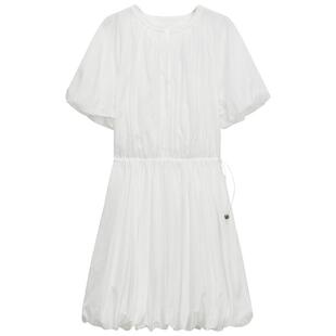 OCHIRLY欧时力 轻薄纯棉花苞裙A字连衣裙裙子收腰抽绳夏