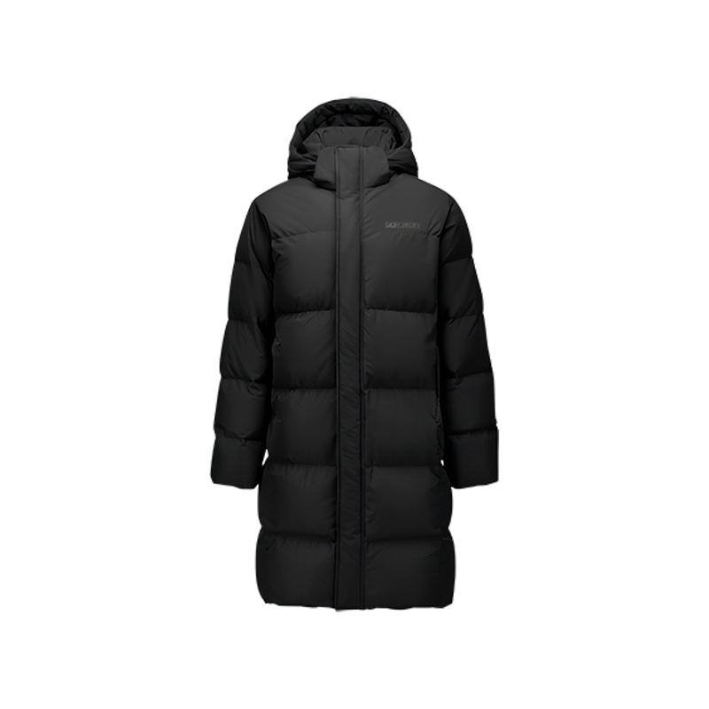 斯凯奇保暖羽绒外套2025年冬季男款防风防泼水连帽长款羽绒服