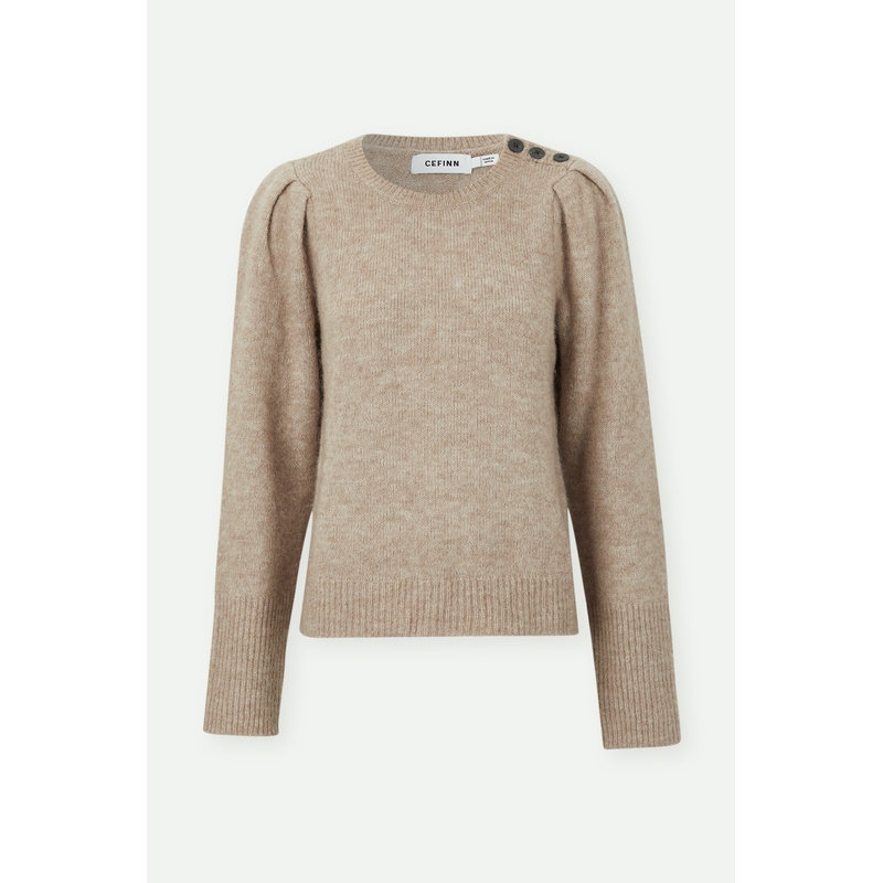 【折扣】Cefinn 女内搭纽扣细节拉绒针织毛衣