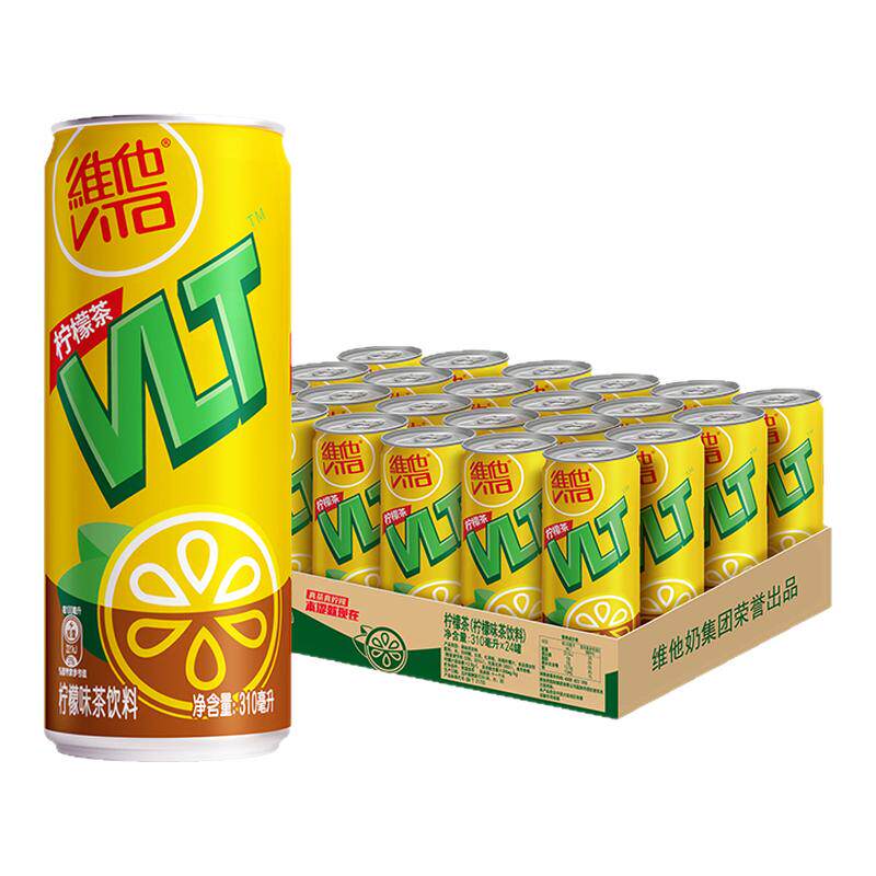 维他柠檬茶310ml*24罐清爽解腻味甜爽口果味茶饮料罐装清香整箱