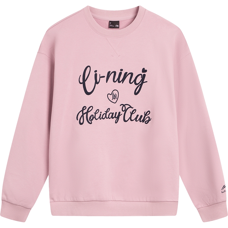 李宁网球卫衣女冬季2025新款女装圆领长袖内搭上衣松弛感运动服女