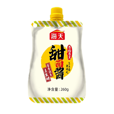 海天甜面酱260g袋装家用北京烤鸭蘸酱炸酱面手抓饼专用蘸酱料rxc
