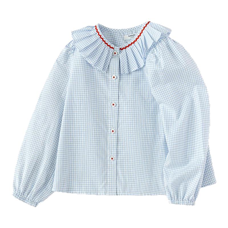 巴拉巴拉女童襯衫裝法式格子襯衣