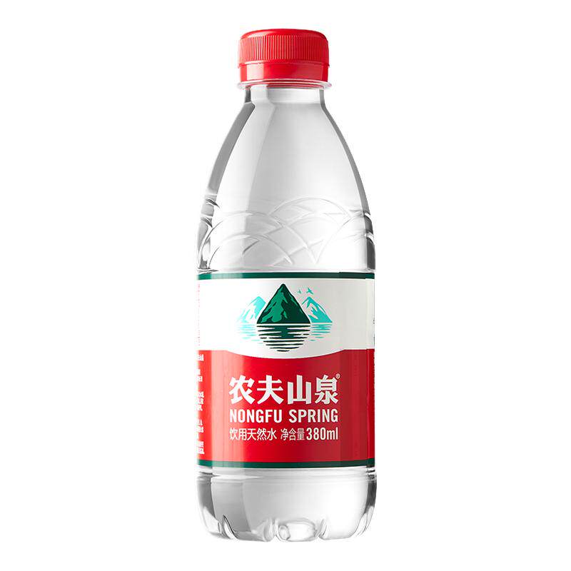 【百亿补贴】农夫山泉饮用水天然水红盖水380ml*24整箱红瓶水