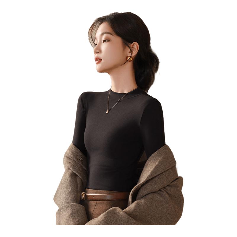 猫人肌底衣女保暖内搭上衣秋冬款女士高领加厚秋衣发热无痕打底衣