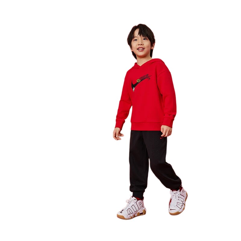 Nike 3BRAND童装男女童套装运动2件套儿童红色卫衣卫裤拜年服童装