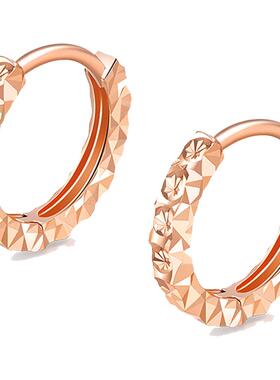 明牌珠宝18K金耳环 彩金米字花耳钉耳饰满天星耳环CSH0051 定价