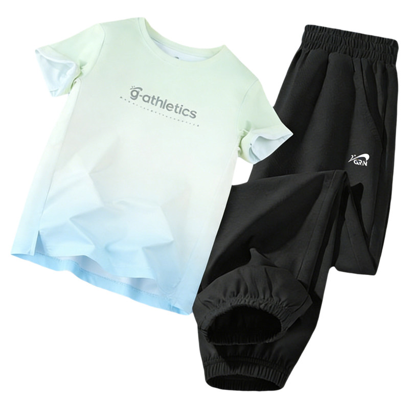 贵人鸟儿童运动套装男童2026新款夏季女孩速干短袖薄款大童运动服