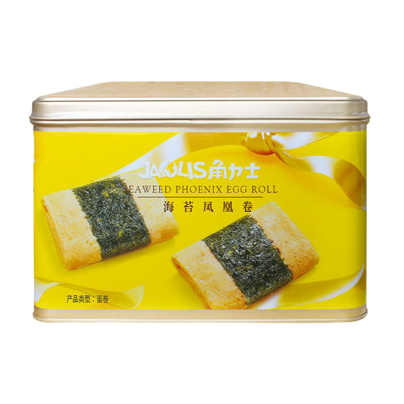 JAOLIS角力士港式海苔凤凰蛋卷300g铁盒解馋休闲零食过节年货送礼,零食/坚果/特产,蛋卷,淘宝优惠券,粉丝福利购,淘宝优惠卷