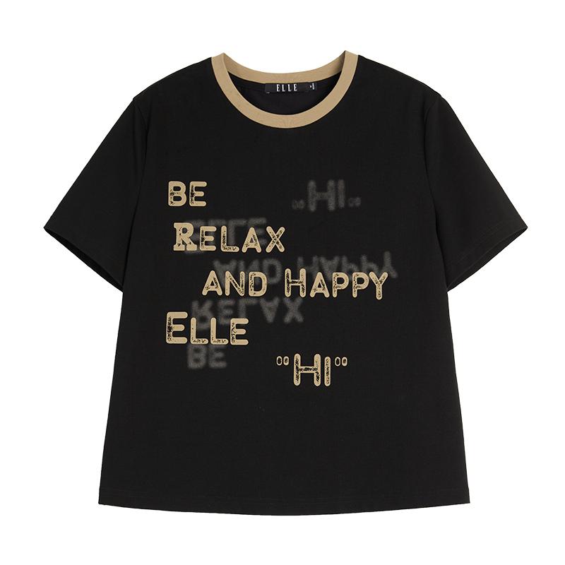 ELLE字母印花休闲短袖