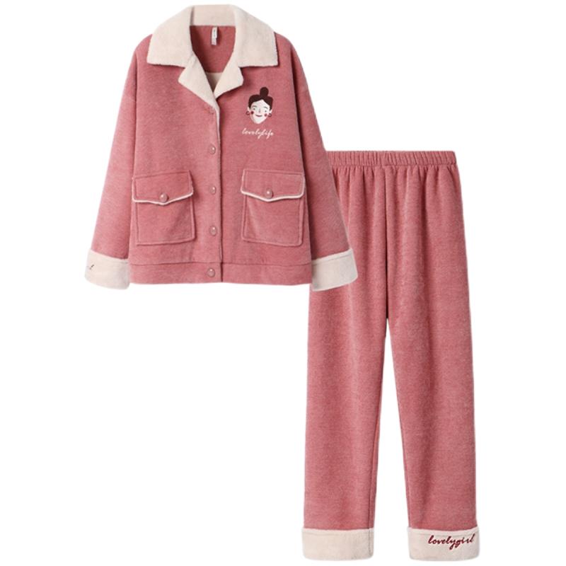 安之伴秋冬加厚保暖睡衣套装