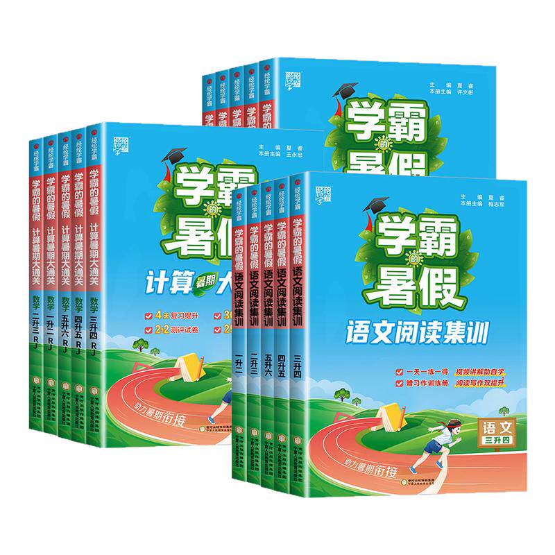 云南适用 学霸的暑假衔接作业一升二升三升四升五升六年级语文阅读集训数学计算思维题大通关人教版北师大 小学假期专项同步训练题