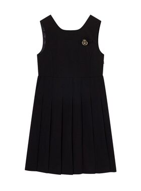 【Eland奥莱】衣恋连衣裙女中长款学院风方领无袖过膝裙子女秋冬