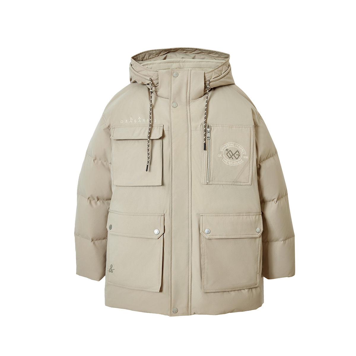 杰克琼斯字母胶印羽绒服