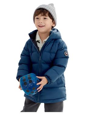 巴拉巴拉儿童羽绒服男童中长款加厚外套蓝色2025冬季新款宝宝童装
