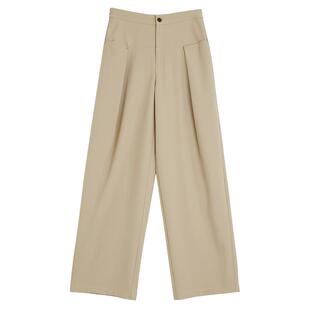 格雷系气质阔腿裤 ELLE法式 新款 女2025秋装 子 垂坠感高腰哈伦休闲裤