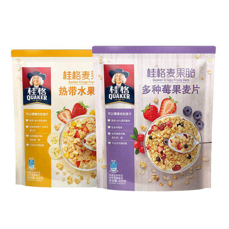 桂格即食水果麦片谷物冲饮麦果脆420g代餐营养燕麦宋茜同款