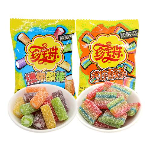 珍宝珠软糖珠迷你酸条酸棒55g