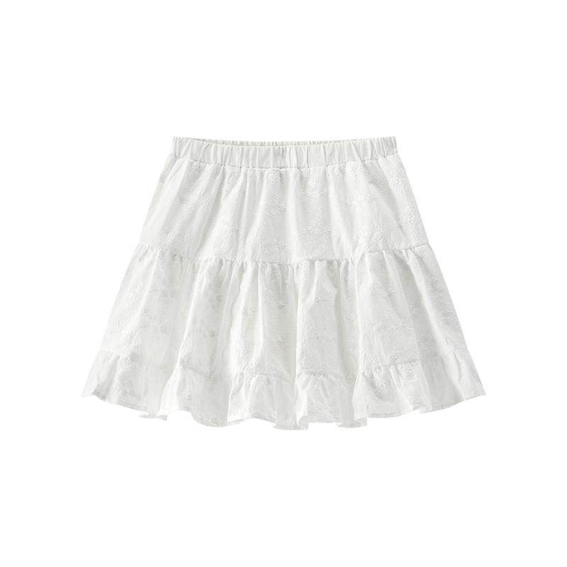 森马半身裙女夏重工绣花A字短裙松紧腰设计感浪漫俏皮可爱蛋糕裙