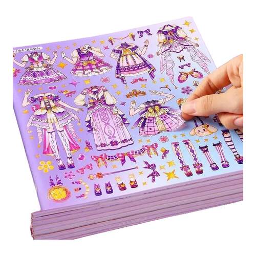 公主换装贴纸新款女孩手工DIY益智玩具安静高颜值闪闪粘贴画化妆