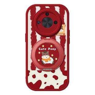 x10女款 适用荣耀X70手机壳x60硅胶软x50 x50GT磁吸支架x20 x30i新款 9x卡通8x可爱2026马年豹纹 x40i小羊皮X30