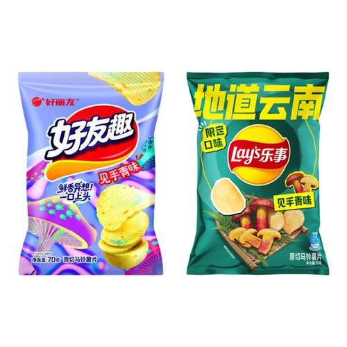 乐事云南见手青好丽友见手青薯片