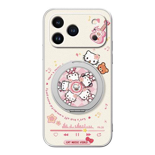 适用苹果17手机壳iphone16ProMax/苹果15/14新款13磁吸支架xs挂绳11/12女款16plus卡通可爱小羊皮air旋转猫咪