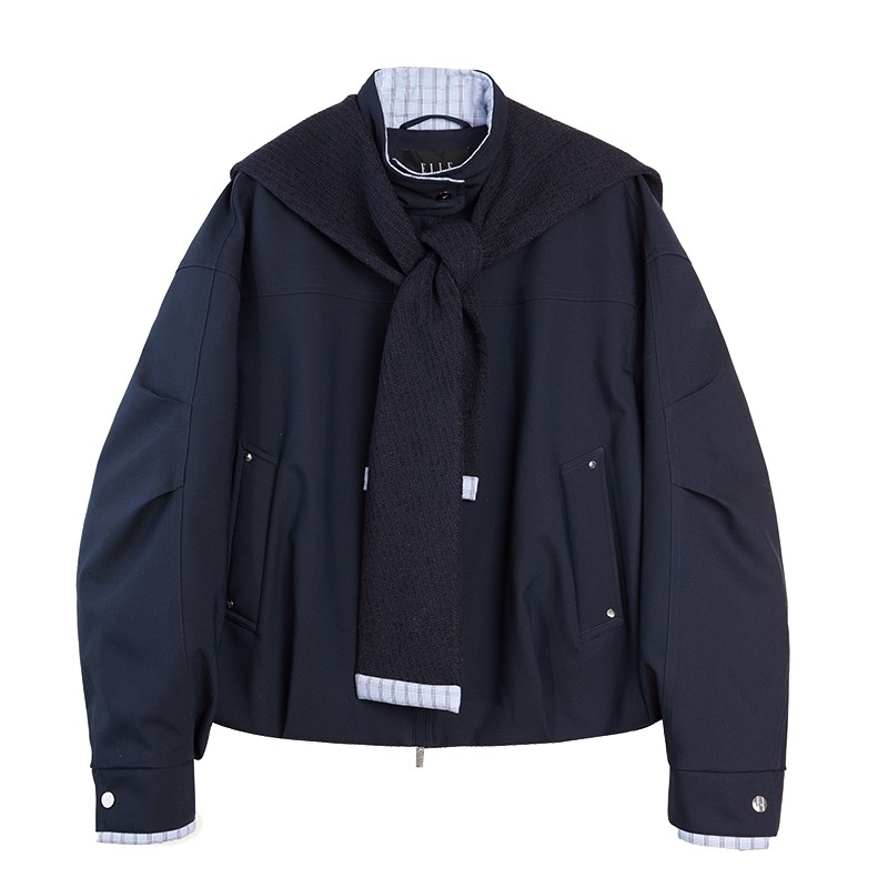 【祝绪丹同款】ELLE90白鸭绒外套女25冬季新款巴黎格调短款羽