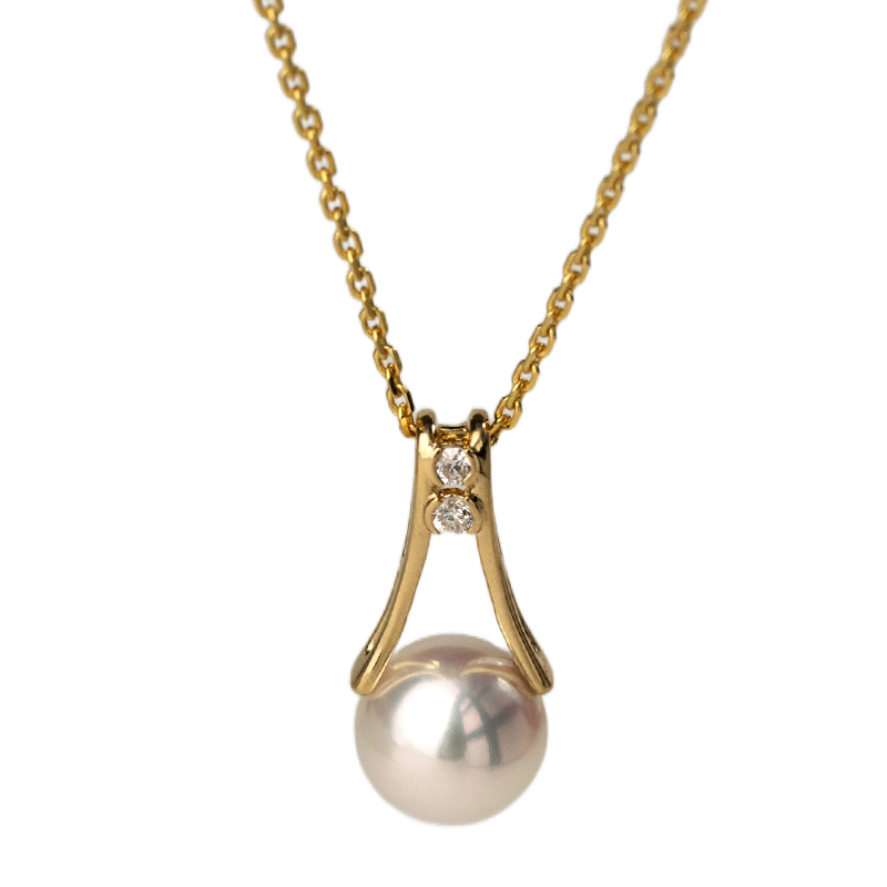 ڲ7.5-8mm 18K׹+S925 HELASHˮε׹Akoyaˮ18Kʯ鱦Ů1679Ԫ