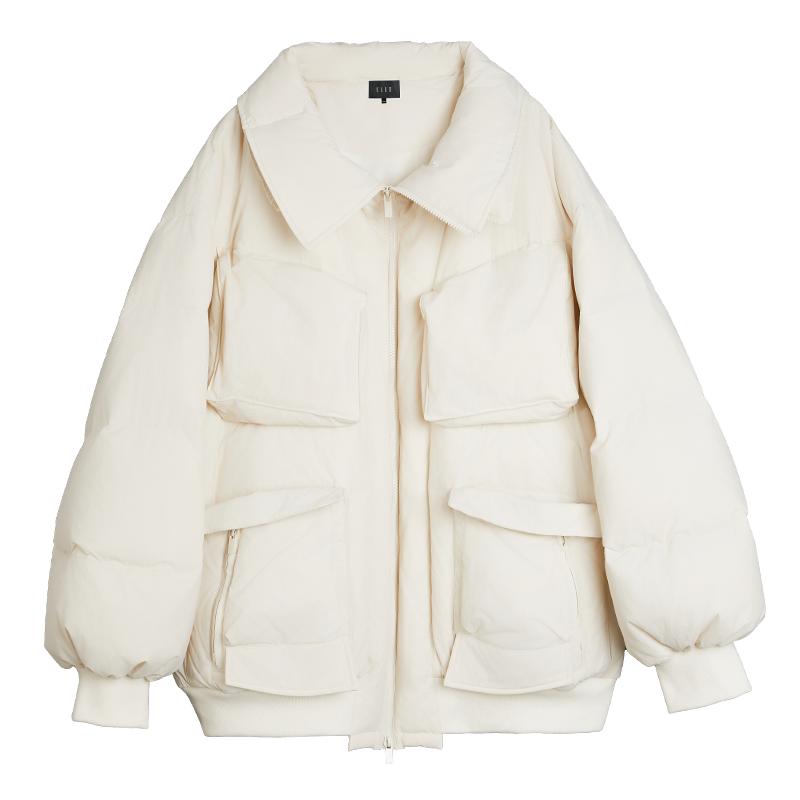 ELLE90鹅绒米白色鹅绒服