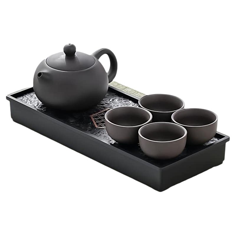 中式紫砂功夫茶具套装办公家用陶瓷茶壶茶杯茶盘七夕节礼物