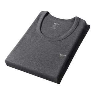 内搭保温秋衣圆领上衣服 保暖内衣薄款 七匹狼春秋打底衫 男纯棉长袖