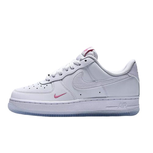 NIKE耐克空军一号女鞋刺绣小粉勾白色AF1低帮运动板鞋IV4453-100