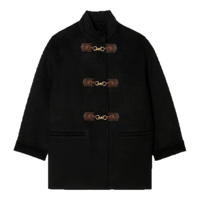 SANDRO立领绵羊毛毛呢外套