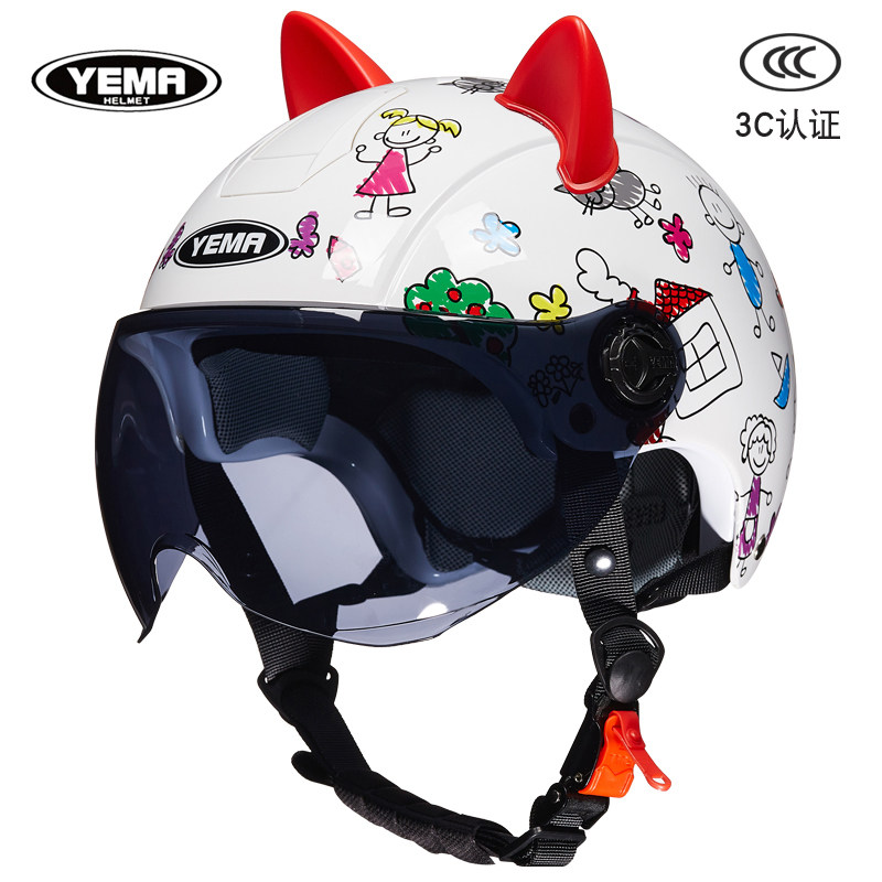 3C认证野马电动车头盔女夏季防晒防紫外线电瓶车四季安全帽男半盔