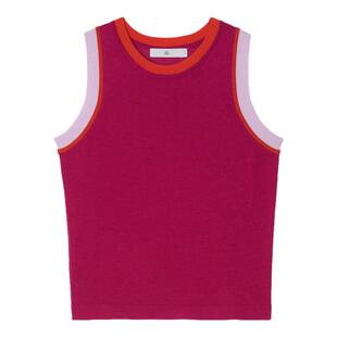 【新品】ZUCZUG 素然春季女士舒适丝羊毛撞色横机背心针织衫