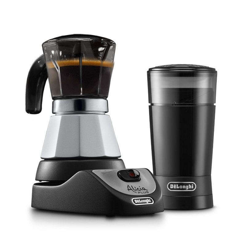 Delonghi/德龙 摩卡壶+磨豆机 意式家用咖啡壶手冲器具