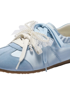 百丽女鞋子珍珠糖芭蕾风薄底德训鞋女春季新款休闲运动鞋B2636AM5