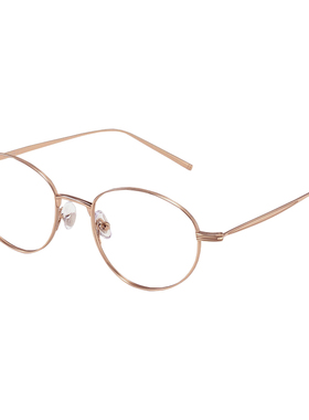 FENCH超轻纯钛椭圆框金丝玫瑰金眼镜女防蓝光高级感素颜眼睛框架