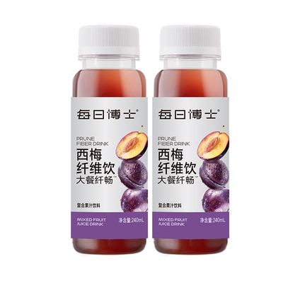 每日博士西梅纤维饮240ml*2瓶
