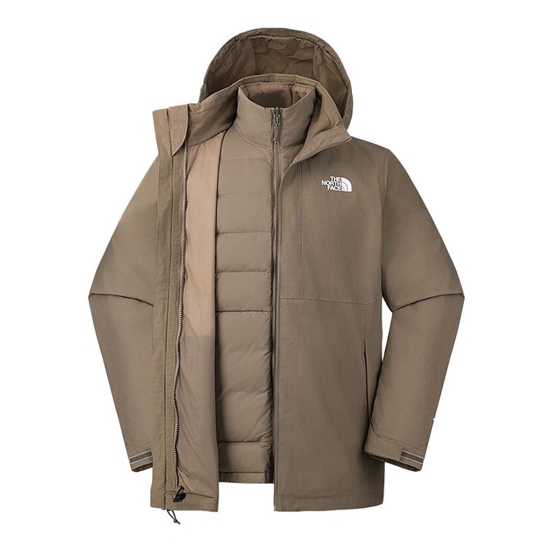 北面男户外鹅绒内胆三合一冲锋衣