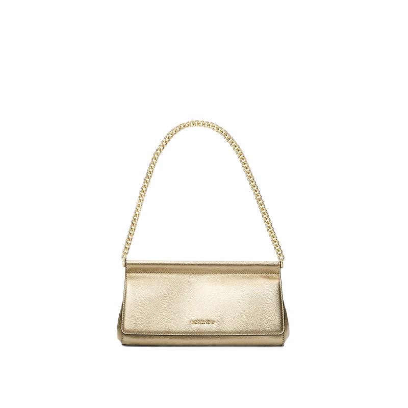 MKCarmine中号亮面皮质腋下包