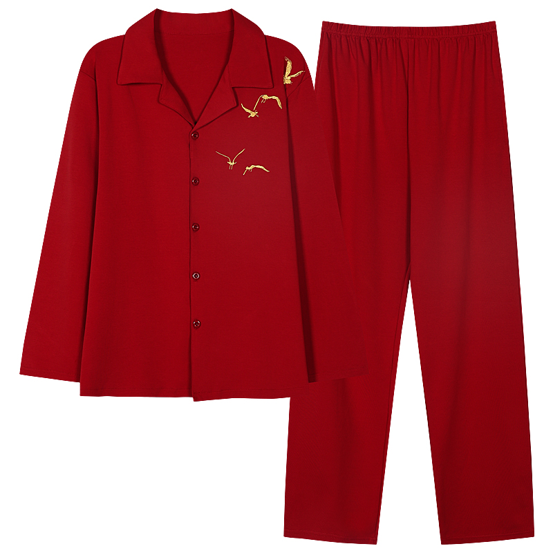 红色纯棉情侣本命年睡衣套装