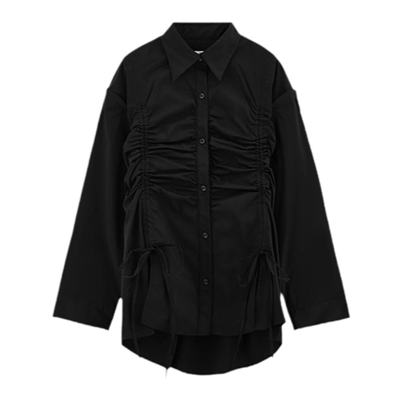 SLY 新品大廓形设计感可调节褶皱堆叠时尚长袖衬衫030HSZ30-1790