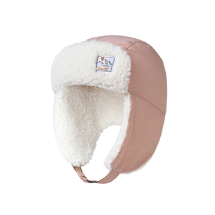 伯希和儿童帽子冬季雷锋帽防风保暖羊羔绒宝宝帽护耳加厚加绒冬帽