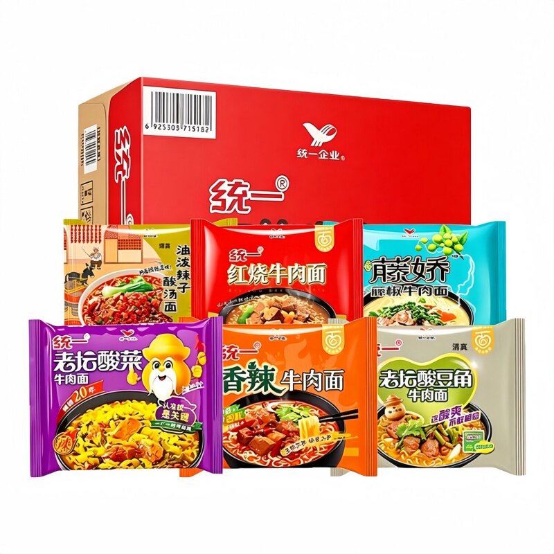 统一方便面24袋整箱6种口味混合
