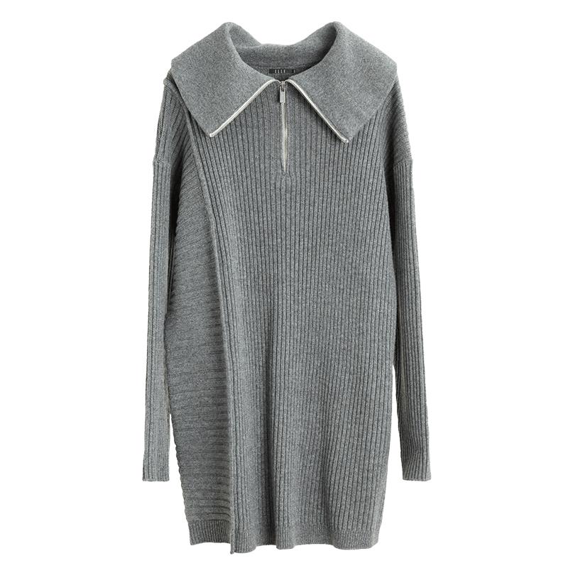 白色ELLE高级感垂感针织连衣裙