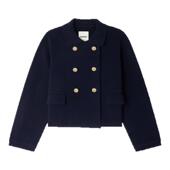 末7折SANDRO2025秋冬新款 女装 迪木尔风法式 季 绵羊毛短款 针织外套