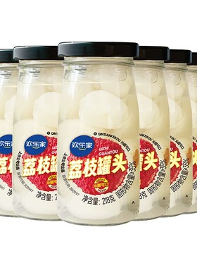 欢乐家荔枝罐头218g6瓶装